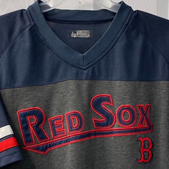 Boston Red Sox True Fan Jersey Style Athletic V-Neck T-Shirt Size 2XL - Picture 2 of 7